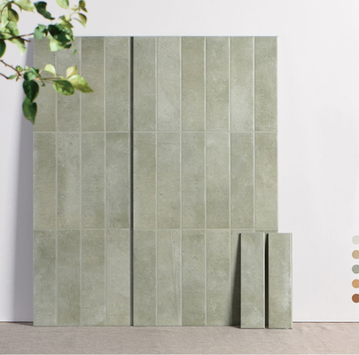 Jasnozielone, nowoczesne płytki ceramiczne ścienne 400x800mm