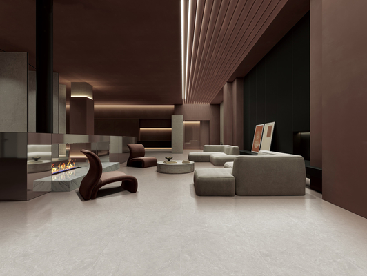 600x1200mm Szara podłoga wewnętrzna Moderne płytki porcelanowe o miękkiej szkle do sypialni i hotelu