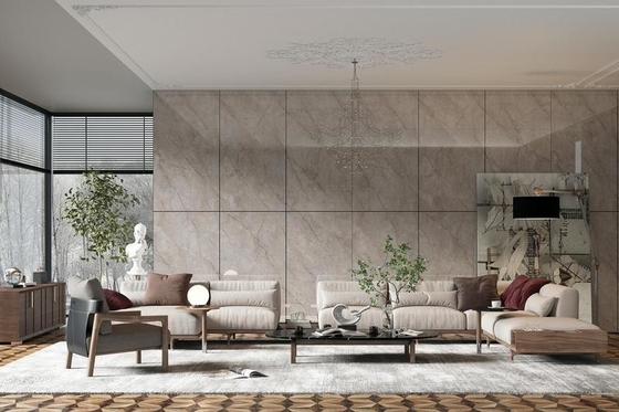 Jasnożółty 900x1800x9mm Marmurowy wygląd Polerowane szklankowane płytki porcelanowe i ściany wewnętrzne i płytki podłogowe dla budynku i salonu
