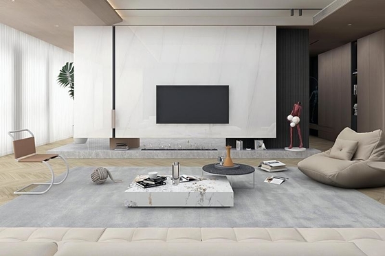 Carrara Białe płytki podłogowe w pomieszczeniach zamkniętych Polerowane szklankowane płytki porcelanowe do projektowania wnętrz i salonu 900x1800x9mm