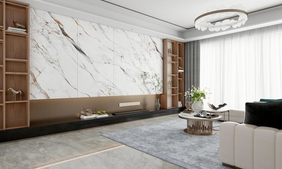 Carrara Polerowane Szklane Płytki Porcelanowe 900x1800x9mm I Stopień AAA Podłoga Wewnętrzna I Płytki Ścienne Na Balkon I Biuro Złoty I Biały