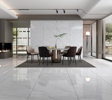 Wspaniałe ściany antypoślizgowe wnętrza Szklane polerowane płytki porcelanowe 900x1800x9mm dla mieszkania i jasnosrą eleganckie płytki odporne na zużycie dla projektowania