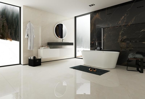 Wodotrzymałe, odporne na kwasy 900x1800x9mm Wewnątrz ściany i podłogi Porcelana Szklane, Polerowane Płytki Do Domowej Niepoślizgowa Beżowa