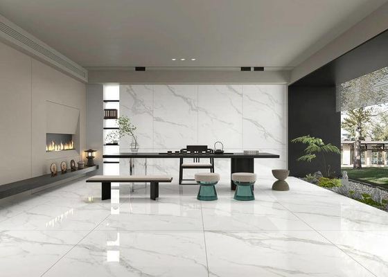 Wspaniałe ściany wewnętrzne Szklane płytki porcelanowe do salonu i Carrara 1200x1800x9mm bez wyblaknięcia Dekoracja płytek podłogowych w pomieszczeniach