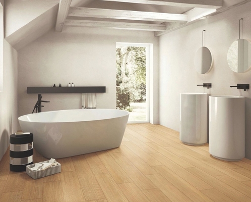 Wodoszczelne 150x900mm Beżowe I Żółte Matkowe Porcelanowe Paski Drewniane Do Salonu