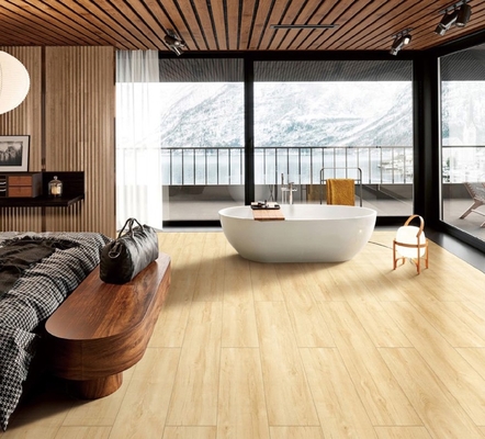 Płytki podłogowe z cegły palnej do sypialni i żółte 250x1500mm Trwałe drewniane taśmy porcelanowe do biura