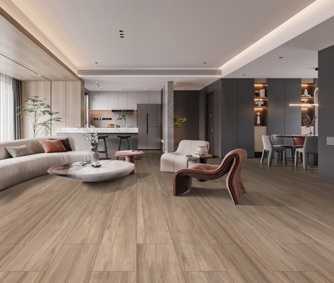 Płytki z porcelany drewnianej w kolorze brązowym AAA 250x1500 mm do salonu