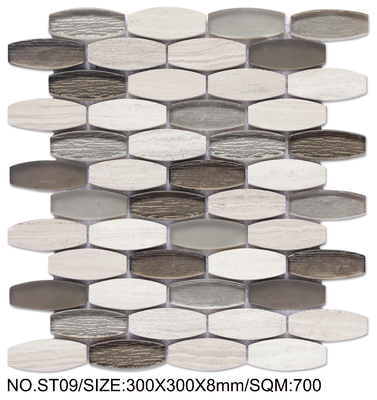 Beżowo-szara oszałamiająca mozaika z kamienia naturalnego 300x300mm do renowacji i projektów