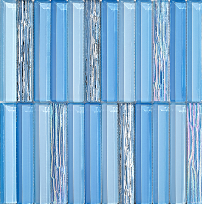 Dekoracyjne mozaiki szklane 300x300mm niebieskie do hoteli i projektów Odporność na ścieranie