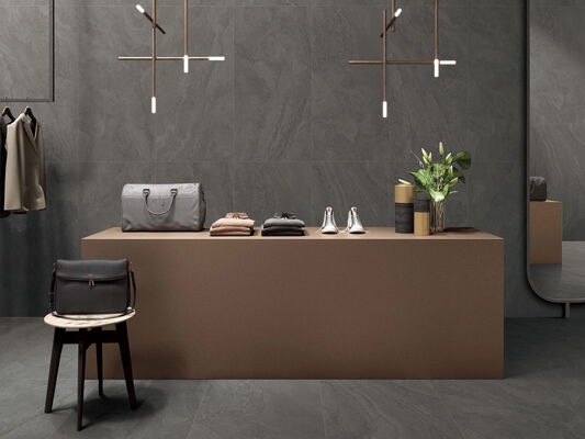 Czarno-szary, elegancki i odporny na plamy 600x1200 mm, z tapetą, z powierzchnią porcelanową