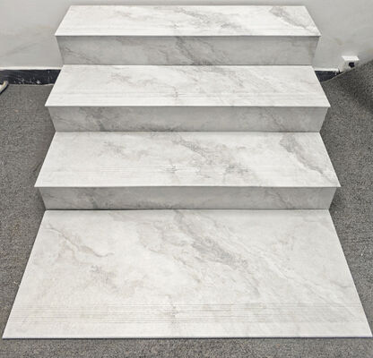 Szary Carrara Wodoodporny 470x1200mm Matowe Wewnętrzne Ceramiczne Stopnie i Podstopnice Hotelowe