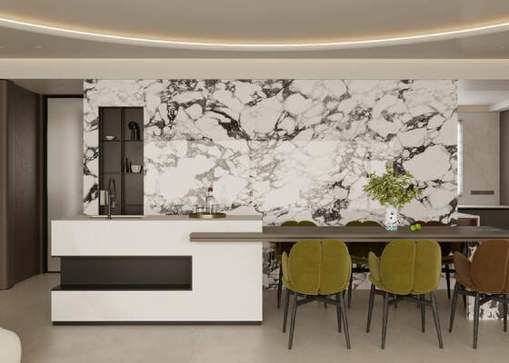 Biały i Szary Wodoodporny i Elegancki Spiek Kwarcowy Polerowany 800x3600x12mm Klasy AAA do Salonu