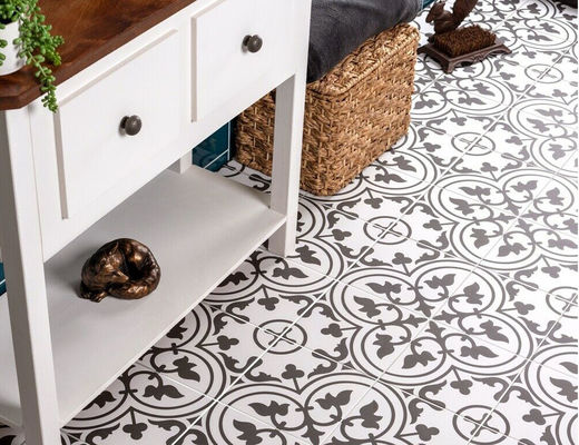 Ceramiczne płytki podłogowe SGS 20x20 cm z białym połyskiem, porcelanowe płytki balkonowe 8,5 mm