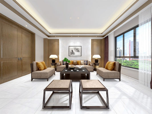 9,8 mm naturalne marmurowe płytki kamienne, 80x80 cm Carrara Clay polerowane glazurowane płytki porcelanowe