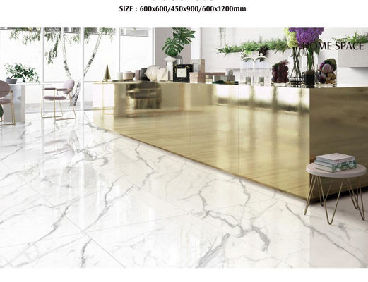 Antyalkaliczne 1cm porcelanowe płytki podłogowe z nadrukiem atramentowym, szkliwione białe