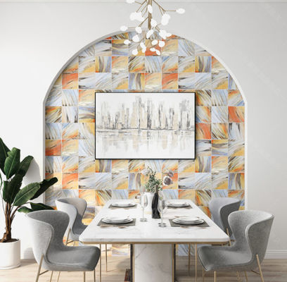 20x20cm SGS TV Płytki ścienne w tle, W.A0.02 Złota płytka ceramiczna w stylu tęczy