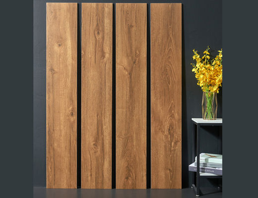 Klasy AAA 0,95 cm Płytki porcelanowe z drewna, SGS Wood Look Flooring Tile Brown Color
