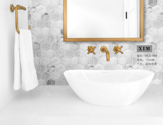 Druk atramentowy Płytka ścienna SGS Hexagon Mosaic, 48x6mm Blat Szklana Płytka Drewniana Marmur