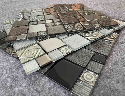 Folia polerowana 30X30cm Dekoracyjne mozaiki kwadratowe Metal Mix Clear Crystal 1.36kgs