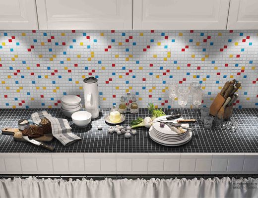 Inkjet Glazed Glossy 8mm Dekoracyjne mozaiki Sztuka Kolorowa porcelana Fadeless