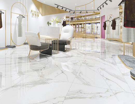 48kgs / ctn Calacatta Clay Marmurowe płytki podłogowe z porcelany Gold Lines White 10mm