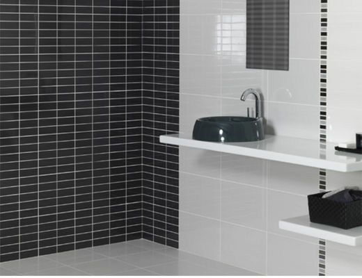 PRIMERA 10x20cm Ceramiczne płytki metra Kuchnia Łazienka Biały czarny błyszczący 14kgs/Ctn