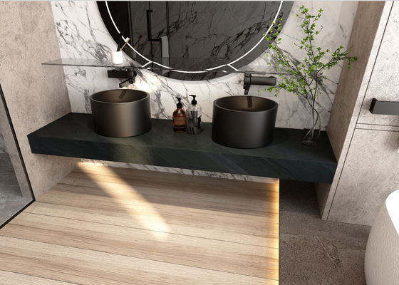 Czarne kamienne płyty spiekane na biurko 800x2600mm Dekoracja powierzchni szafki