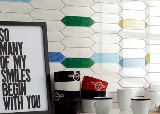 Błyszczące ceramiczne płytki ścienne 3D do druku atramentowego 75x300mm Nowoczesny design