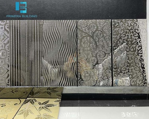 300x600mm 3D Płytka ceramiczna polerowana glazurowana z dekorem ściennym Gold Line
