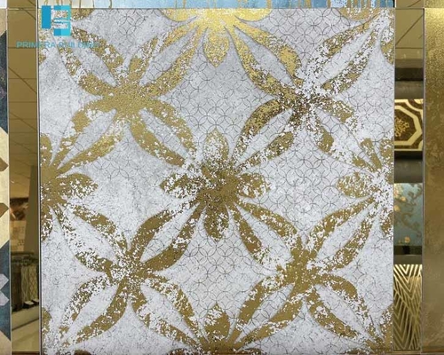 Dekoracyjne porcelanowe płytki podłogowe o wysokim połysku w kolorze złotym 600X600MM